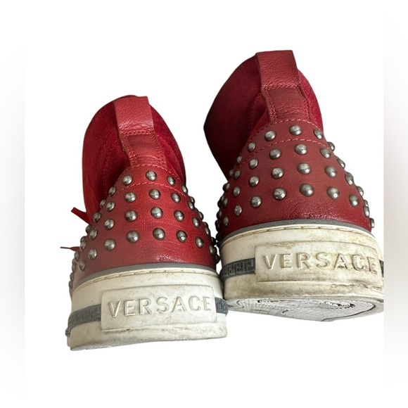 Versace Men\'s Sneaker Medusa red Gold Studded Suede & Leather High Size US14 main image 7